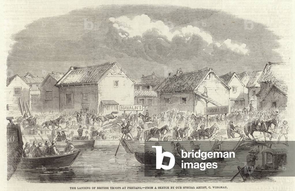 The Landing of British Troops at Pehtang (engraving)