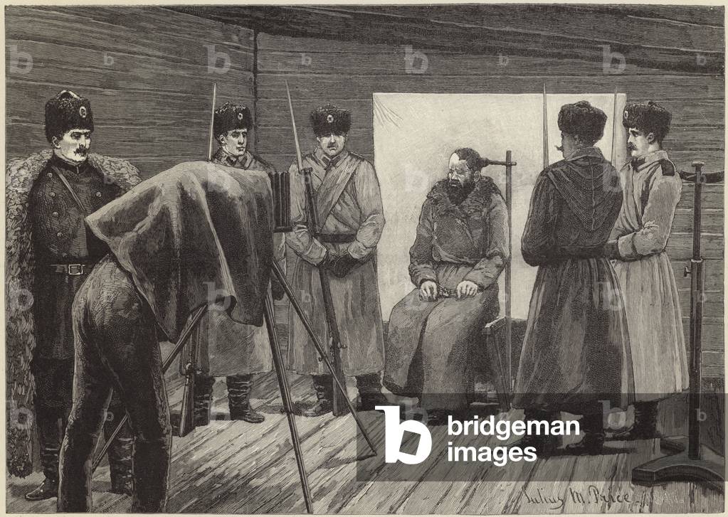 Prison life in Siberia (engraving)