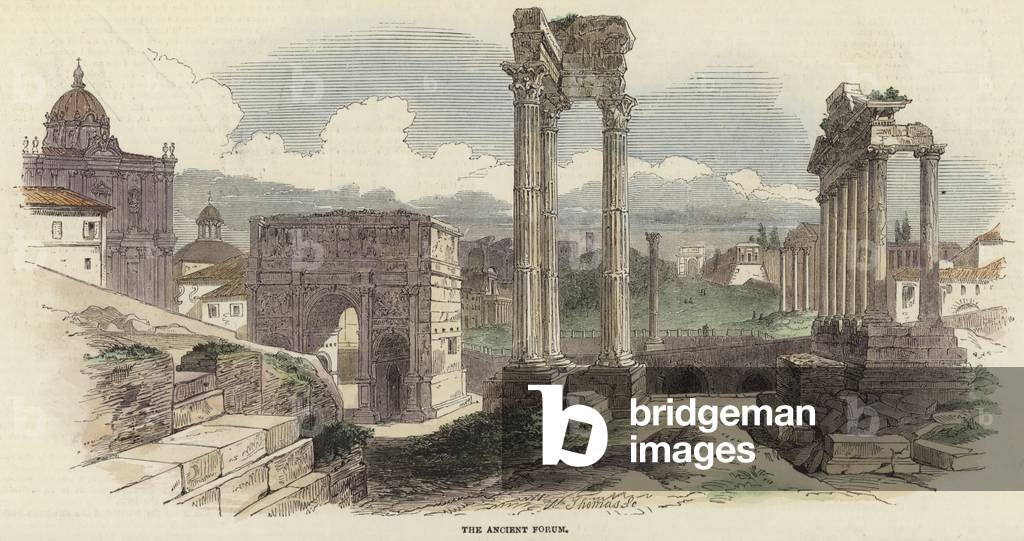 The Ancient Forum (coloured engraving)