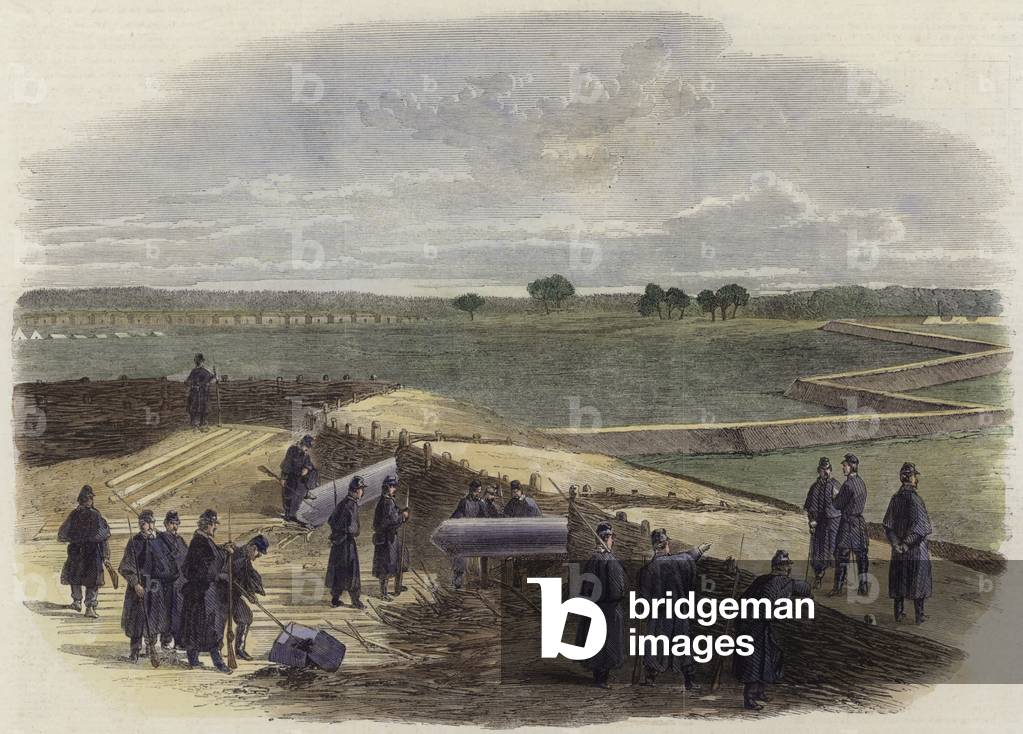 The Civil War in America (coloured engraving)