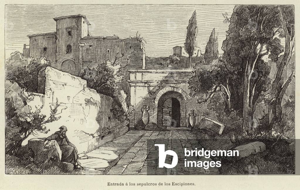 Entrada a los sepulcros de los Escipiones (engraving)