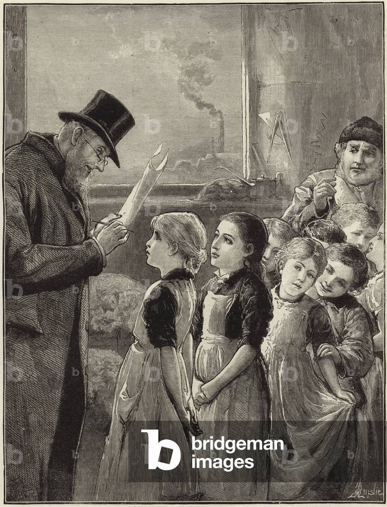 A government inspector visiting a factory (engraving)