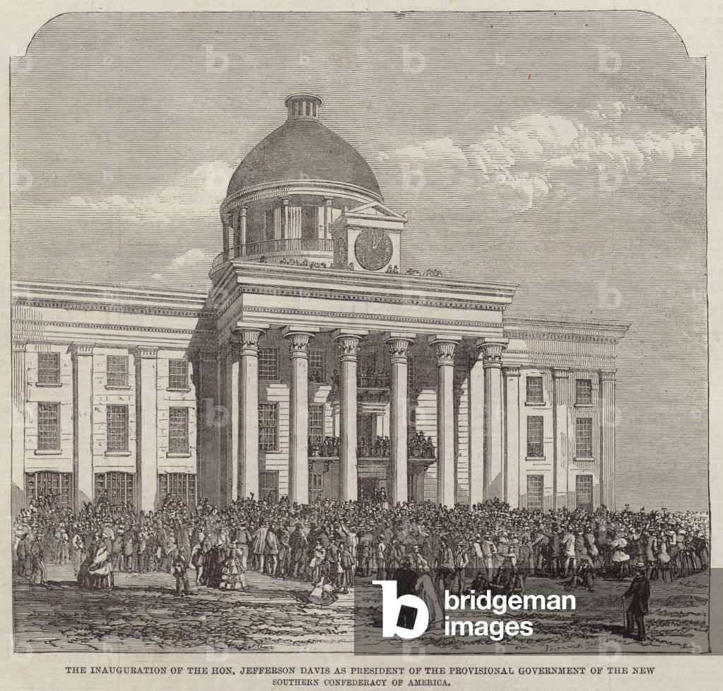 The inauguration of the honourable Jefferson Davis (engraving)