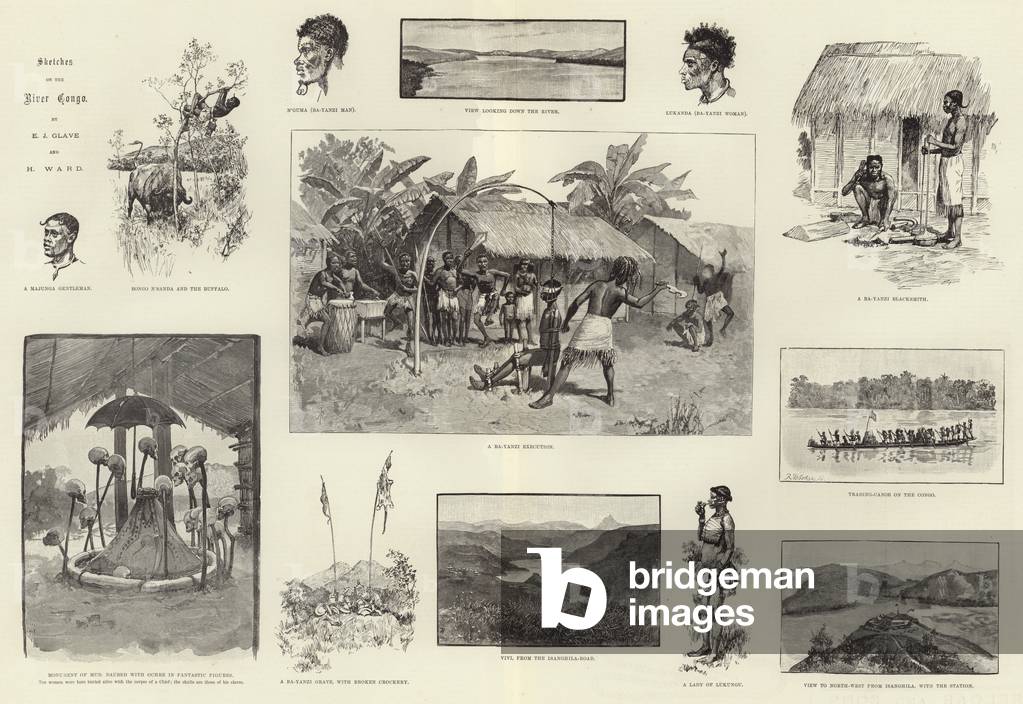 Sketches on the River Congo (engraving)
