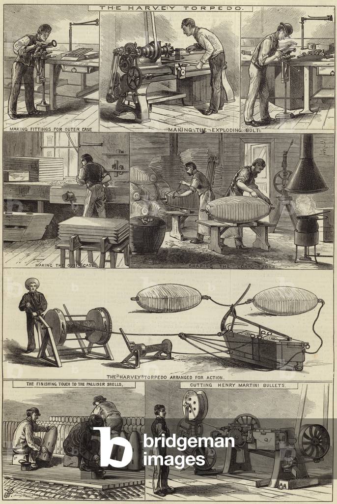 Manufacture of war materials at the Royal Arsenal (engraving)