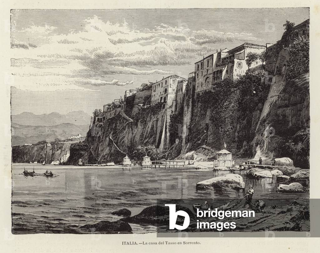 The Casa of Tasso in Sorrento (engraving)