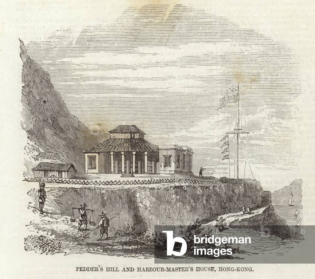 Pedder's Hill and Harbour-Master's House, Hong Kong (engraving)