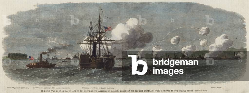 The Civil War in America (coloured engraving)