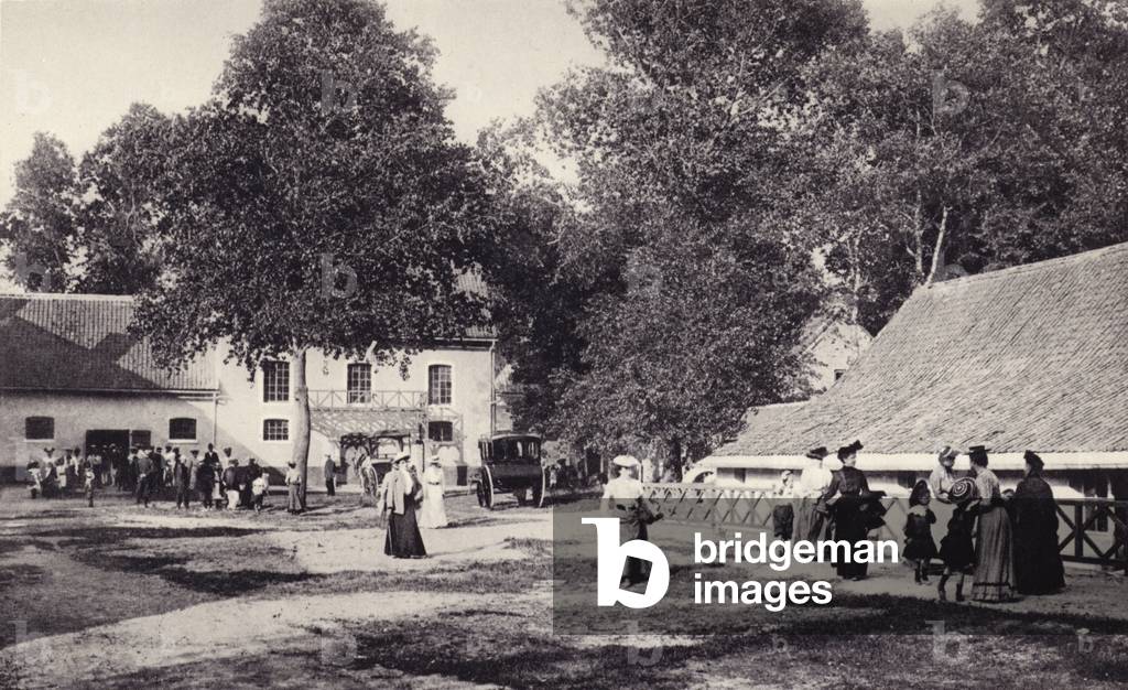 Le Touquet, the barns and byres etc, which, in 1903, were arranged to receive guests in what was the first Hermitage Hotel (b/w photo)
