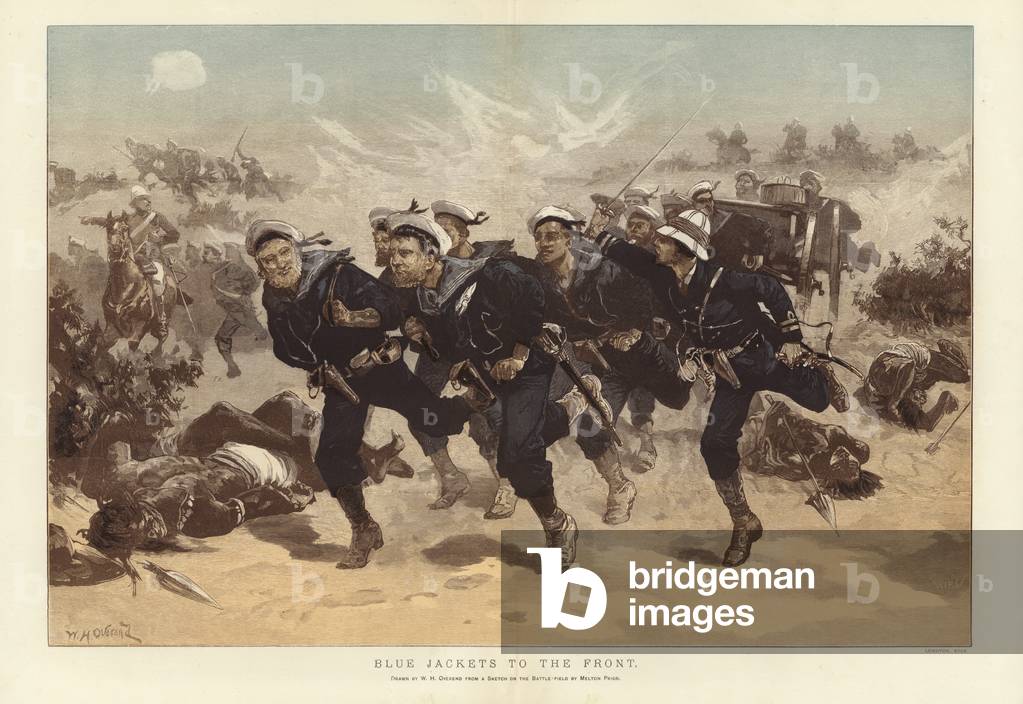 Blue Jackets to the Front (coloured engraving)