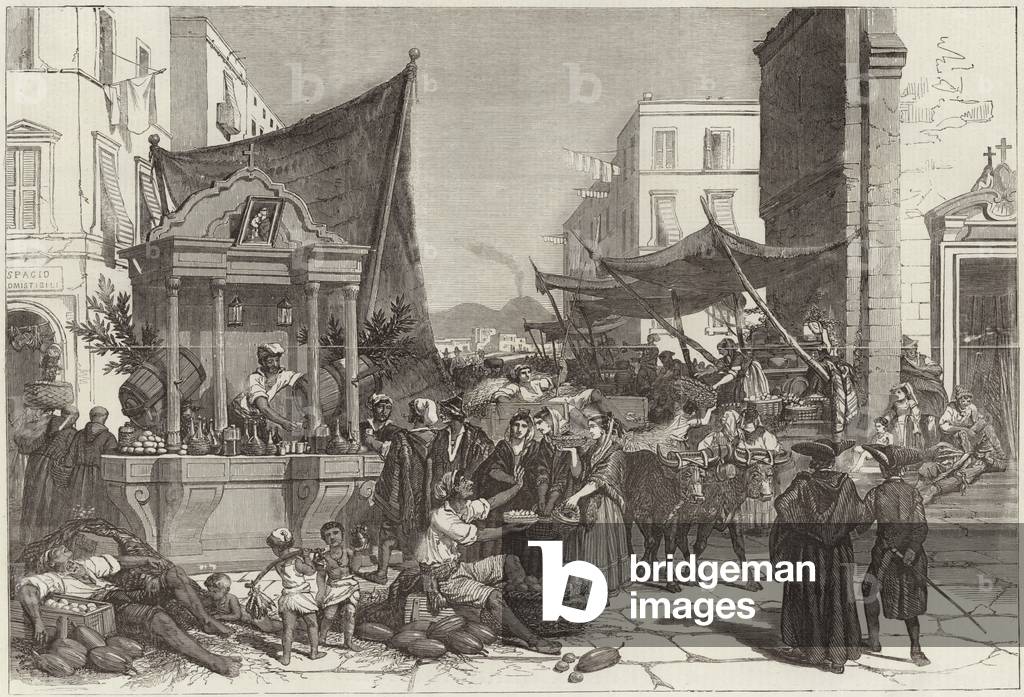 A street in Naples (engraving)