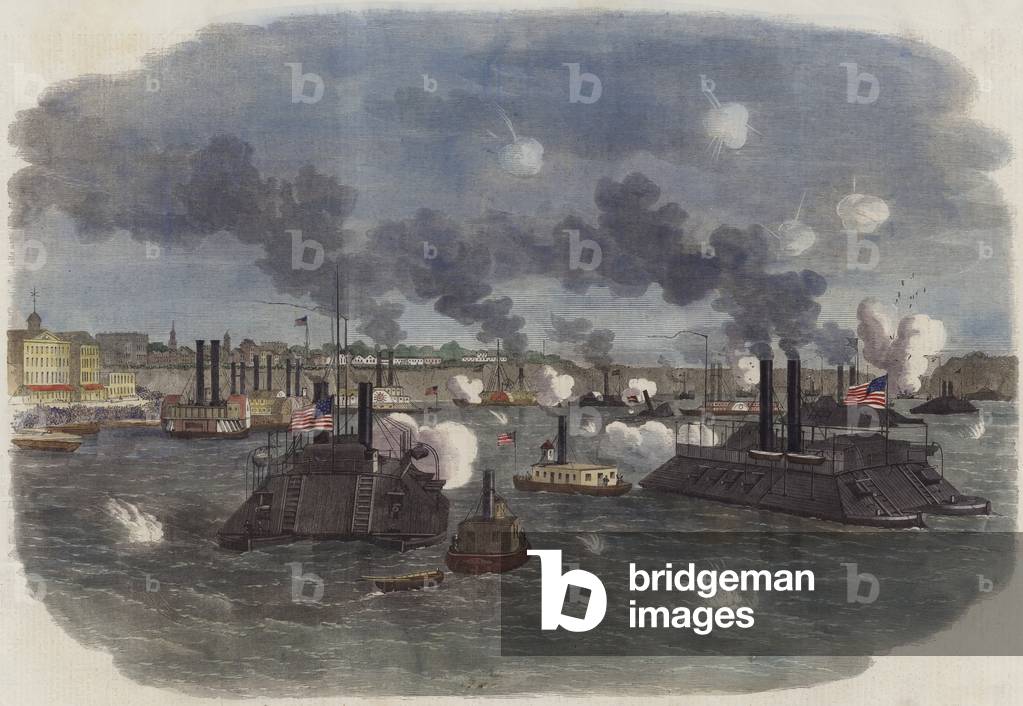 The Civil War in America (coloured engraving)