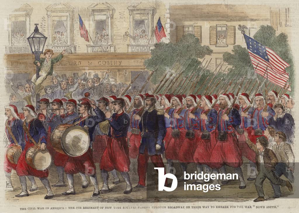 The Civil War in America (coloured engraving)
