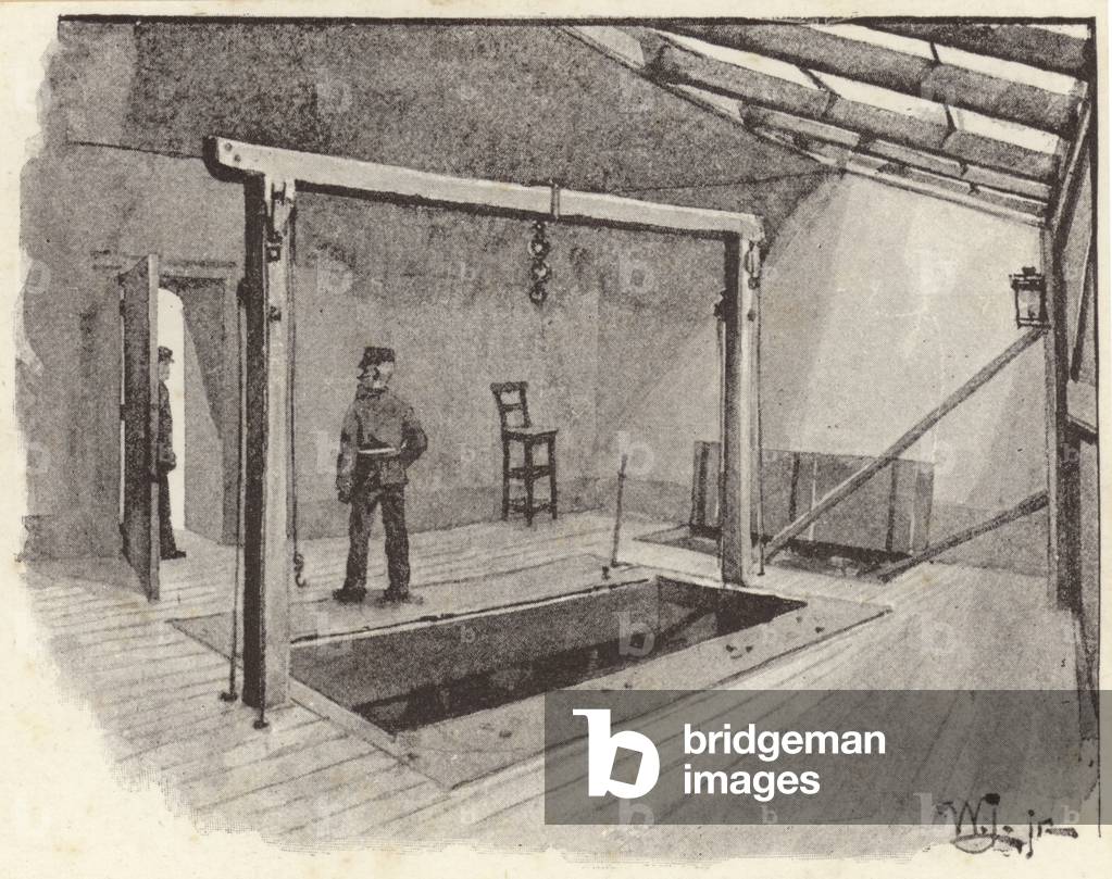The gallows at Newgate Prison (engraving)
