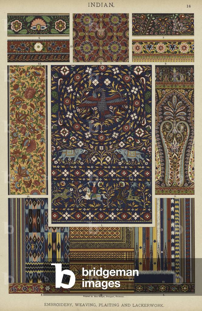 Indian, Embroidery, Weaving, Plaiting and Lackerwork (colour litho)