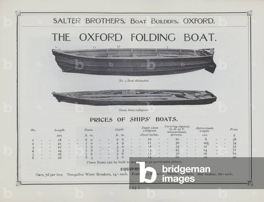 Salter Brothers, Boat Builders, Oxford (litho)