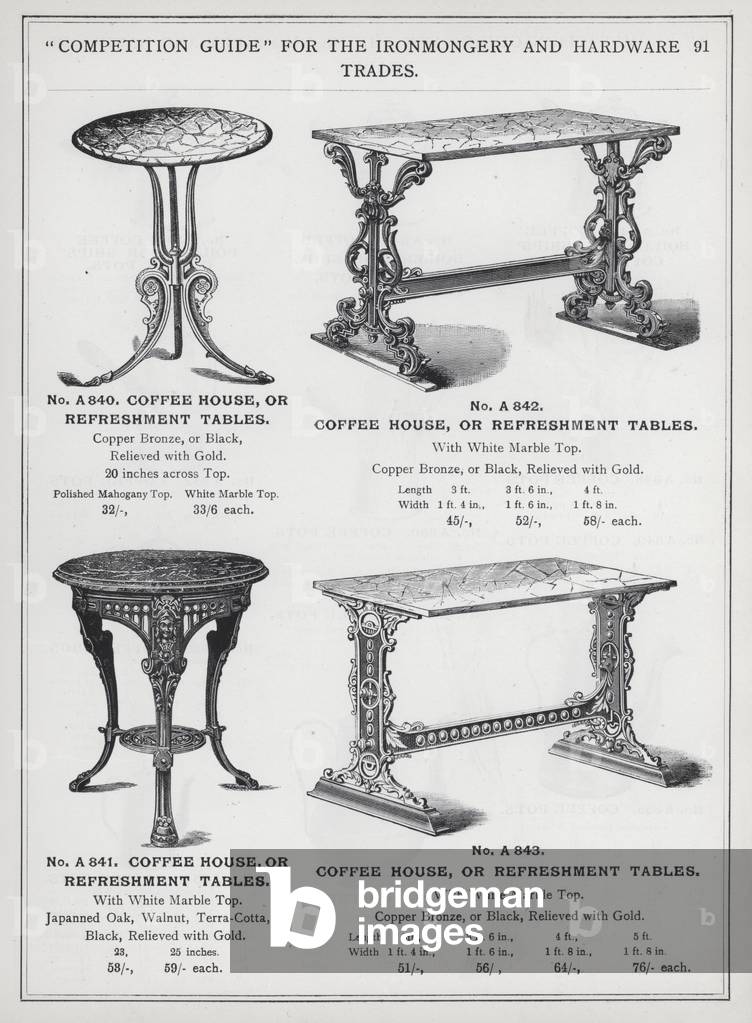 Page of catalogue for the Ironmongery and Hardware Trades, c 1895 (litho)