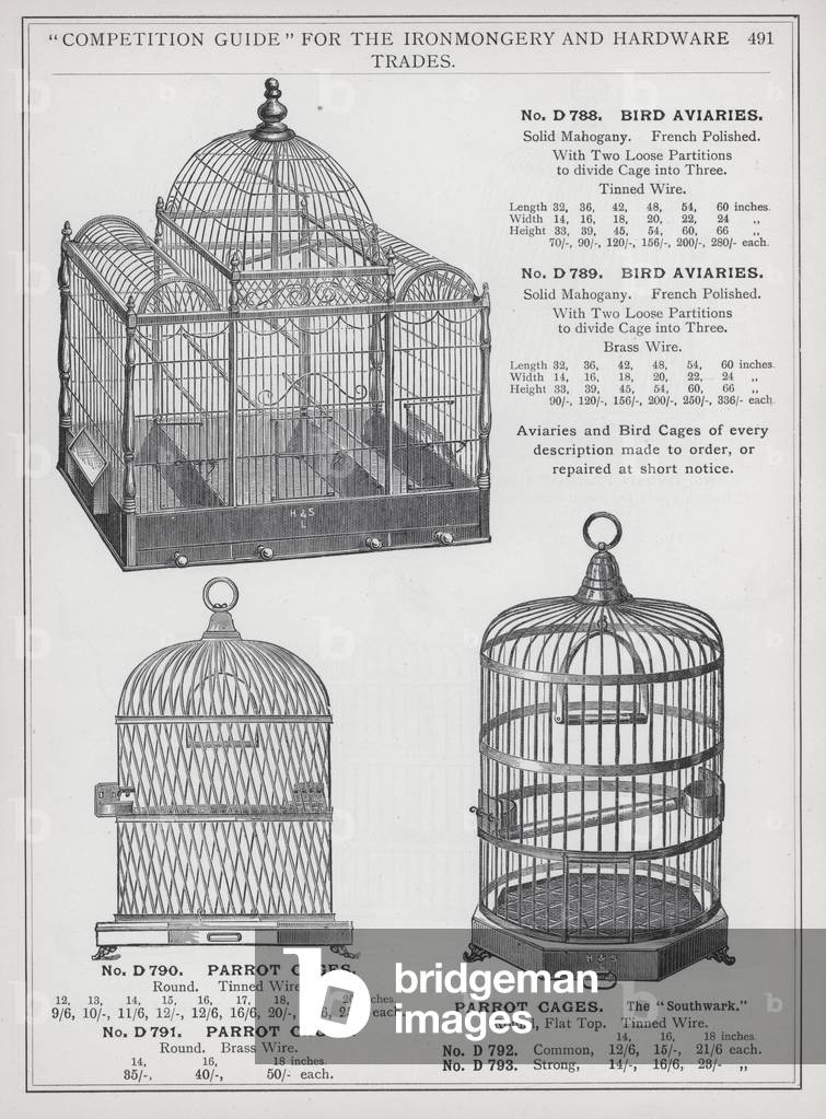 Page of catalogue for the Ironmongery and Hardware Trades, c 1895 (litho)