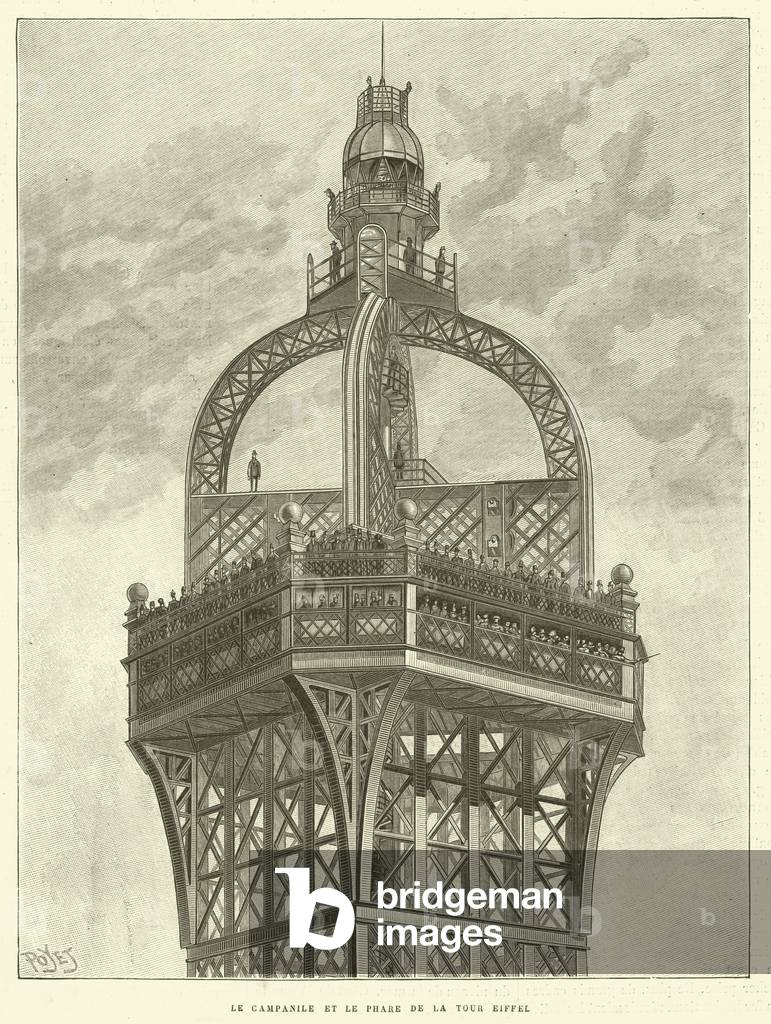Le Campanile et le Phare de la Tour Eiffel (engraving)