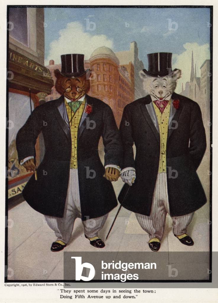 They spent some days in seeing the town: doing Fifth Avenue up and down (colour litho)