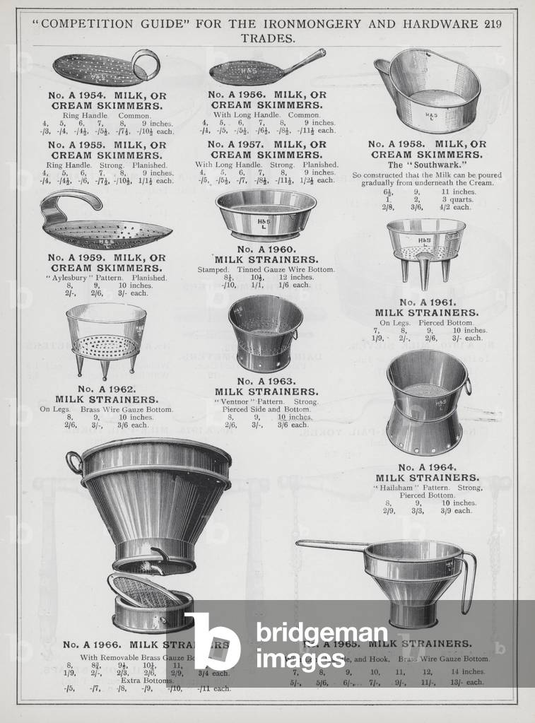 Page of catalogue for the Ironmongery and Hardware Trades, c 1895 (litho)