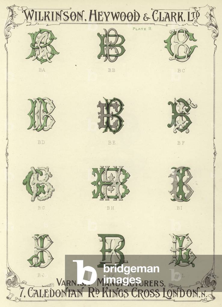 BA, BB, BC, BD, BE, BF, BG, BH, BI, BJ, BK, BL (chromolitho)