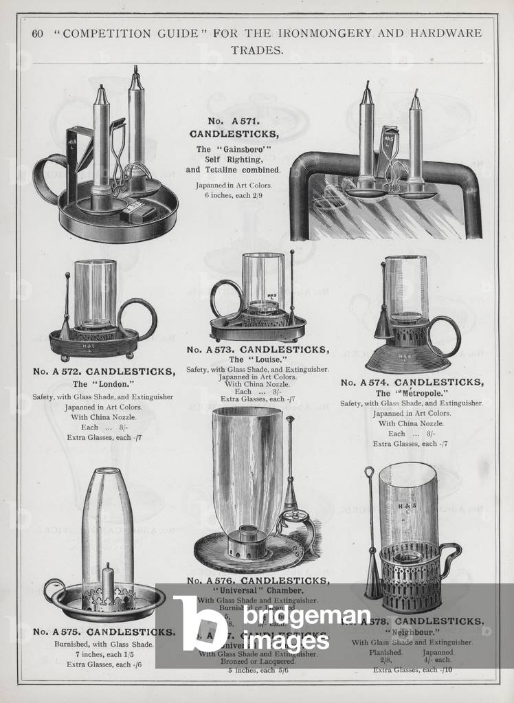 Page of catalogue for the Ironmongery and Hardware Trades, c 1895 (litho)