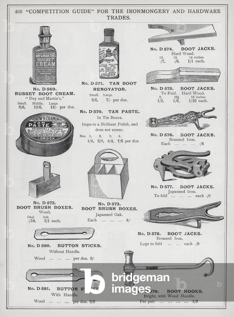 Page of catalogue for the Ironmongery and Hardware Trades, c 1895 (litho)
