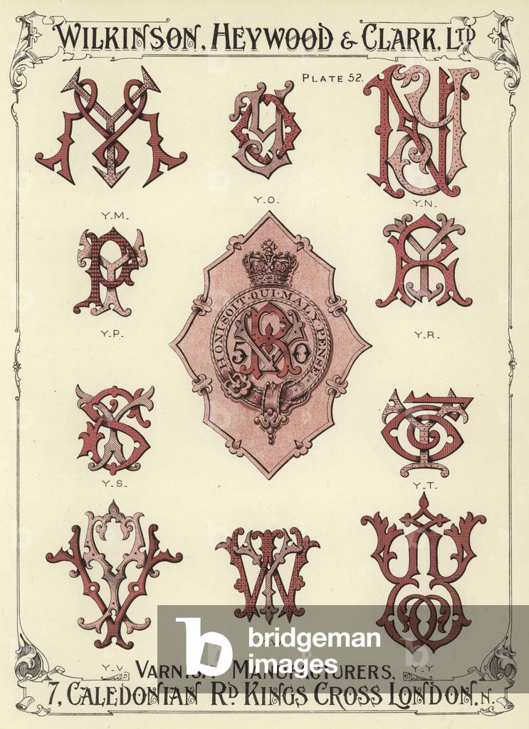 YM, YO, YN, YP, YR, YS, YT, YV, YW, YY (chromolitho)