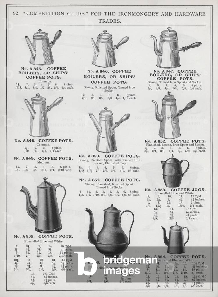 Page of catalogue for the Ironmongery and Hardware Trades, c 1895 (litho)
