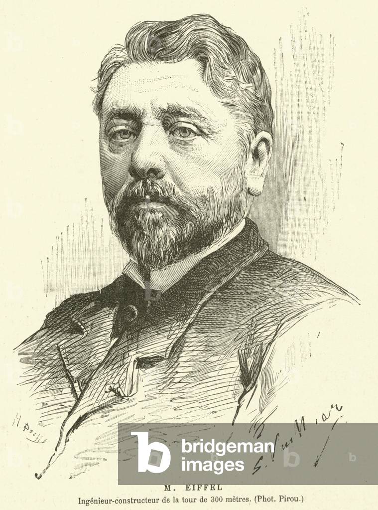 M Eiffel, Ingenieur-constructeur de la tour de 300 metres (engraving)