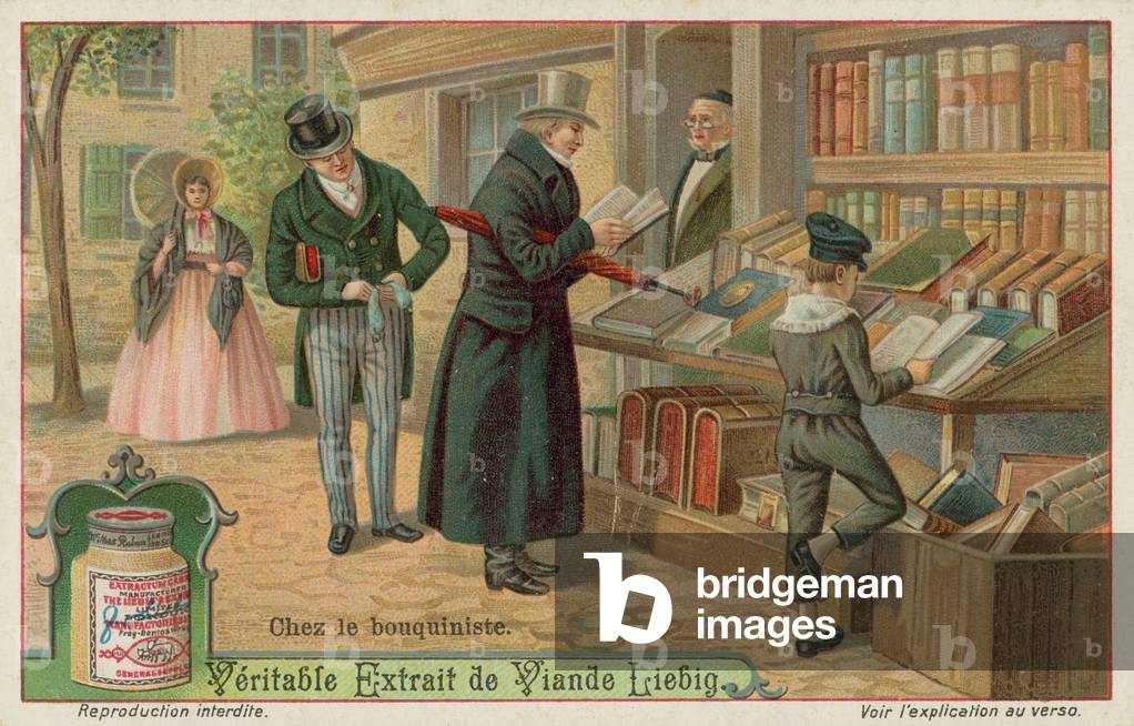 At the bookstall (chromolitho)