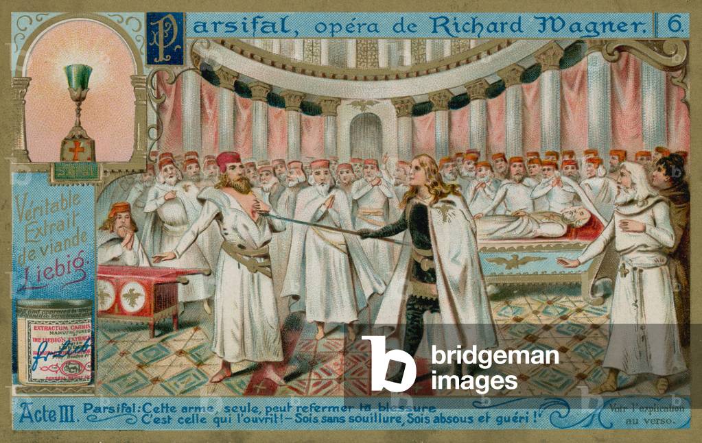 Parsifal Heals Amfortas with the Holy Spear (chromolitho)