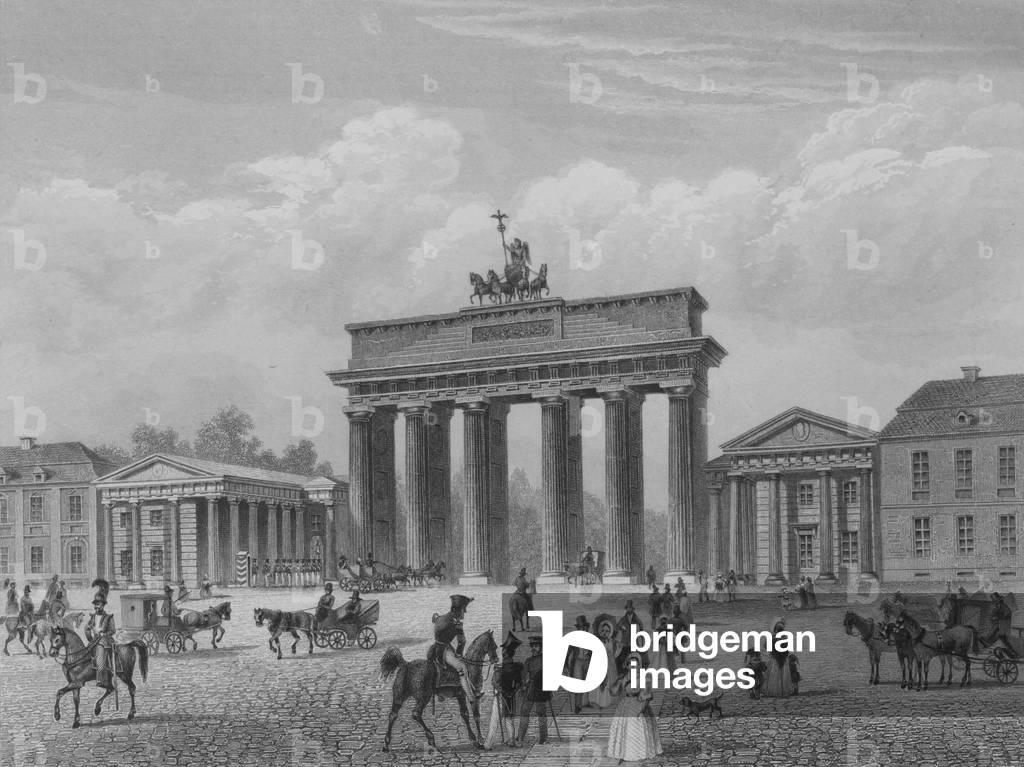 Brandenburg Gate, Berlin (steel engraving)