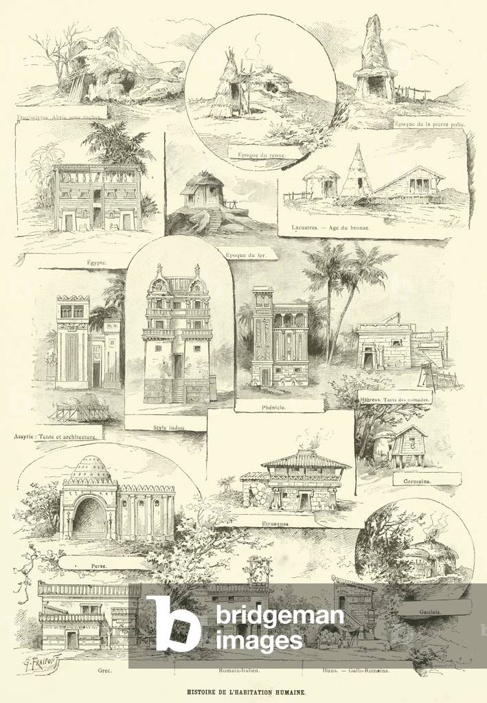 Histoire de L'Habitation Humaine (engraving)