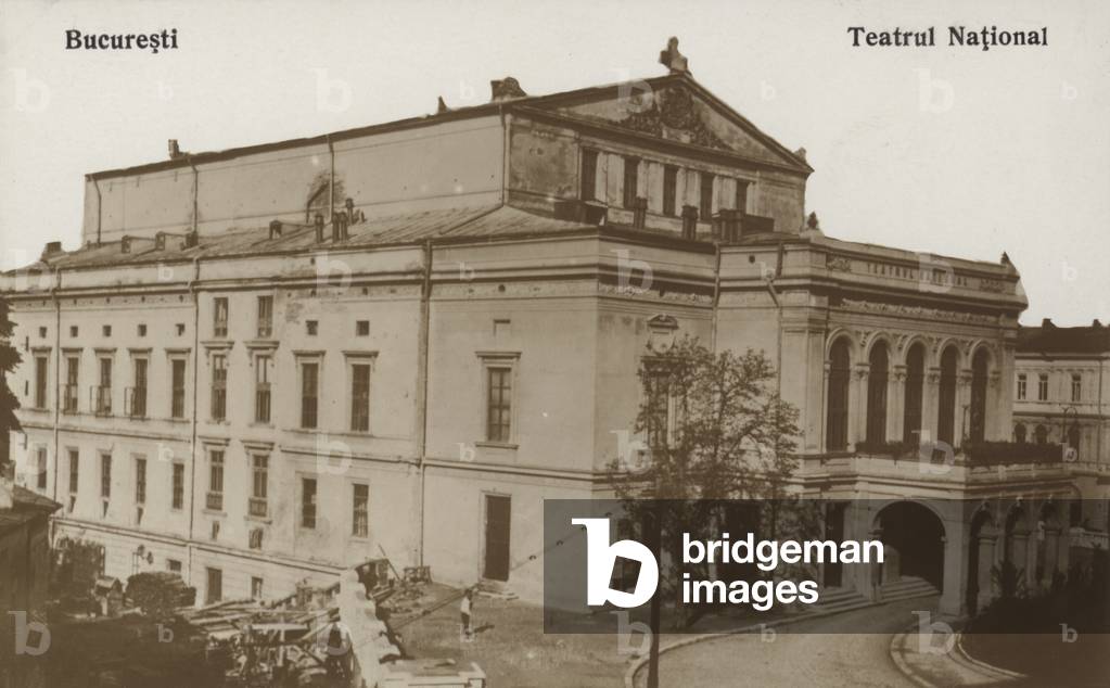 National Theatre, Bucharest (b/w photo)