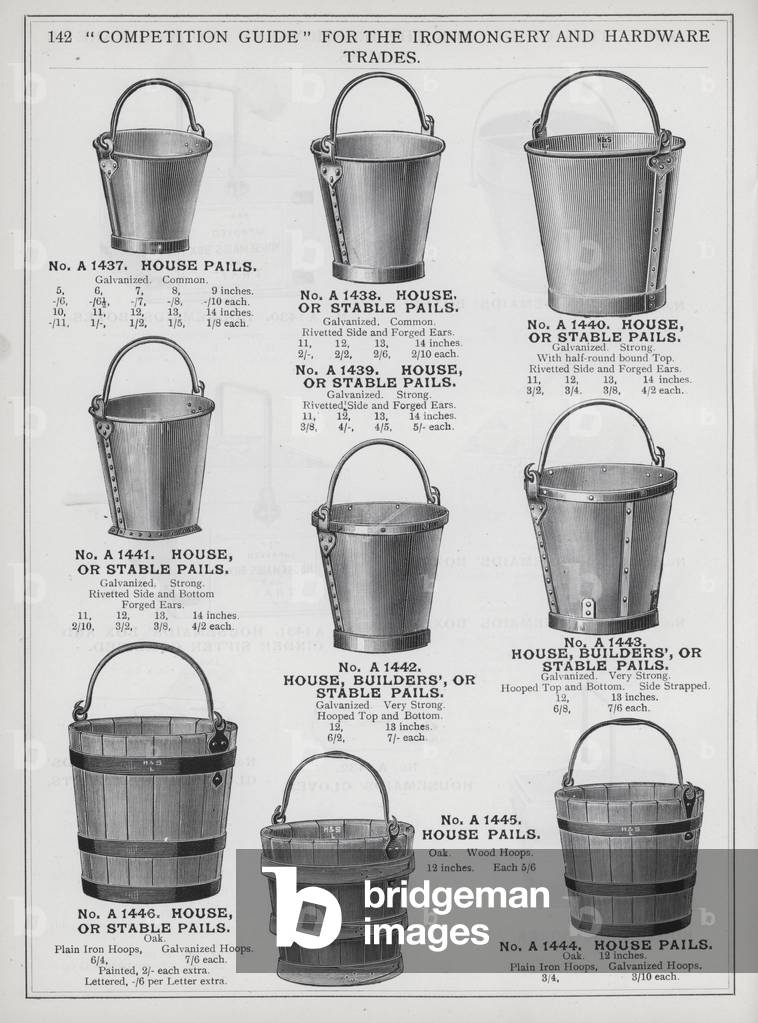 Page of catalogue for the Ironmongery and Hardware Trades, c 1895 (litho)