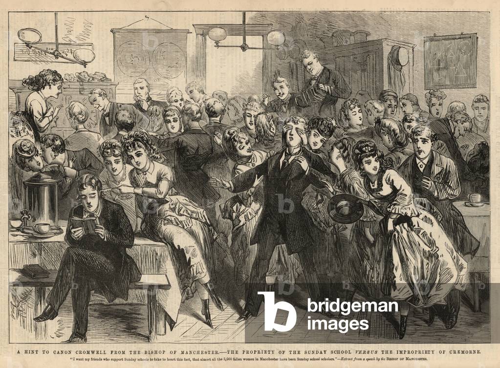 The propriety of the Sunday School versus the impropriety of Cremorne (engraving)