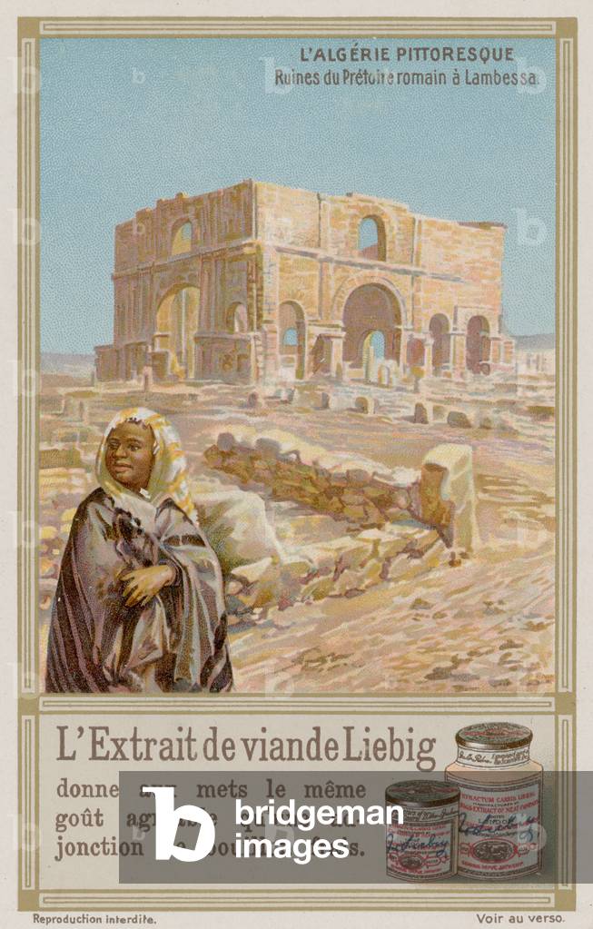 Ancient Roman ruins at Lambaesa (chromolitho)