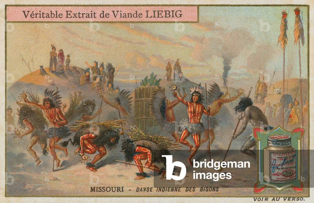 Native American bison dance in Missouri (chromolitho)