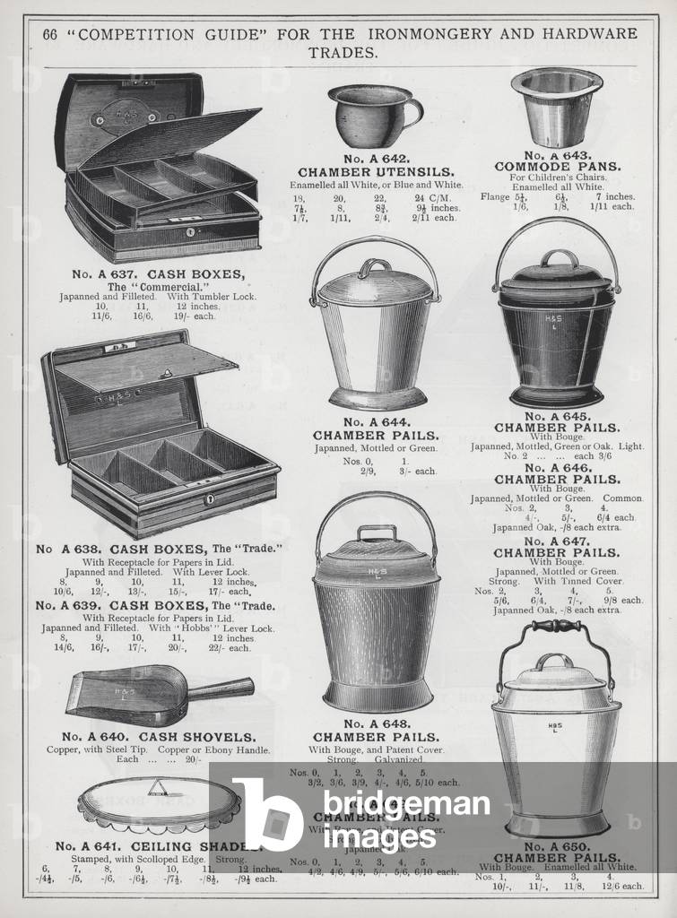 Page of catalogue for the Ironmongery and Hardware Trades, c 1895 (litho)