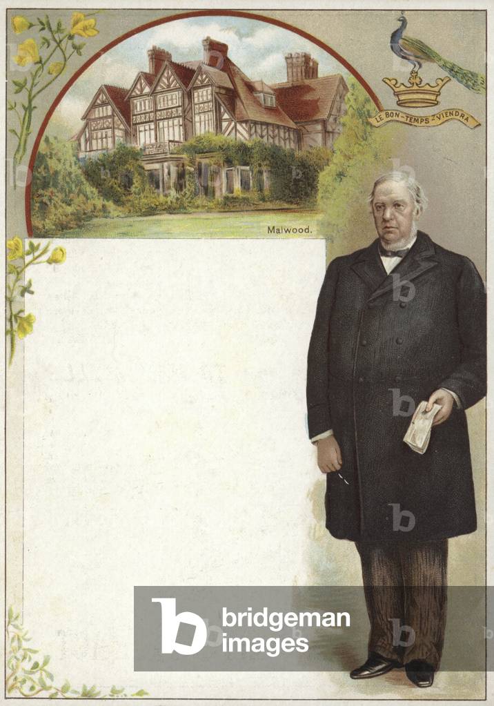 Liebig card featuring Sir William Harcourt (colour litho)