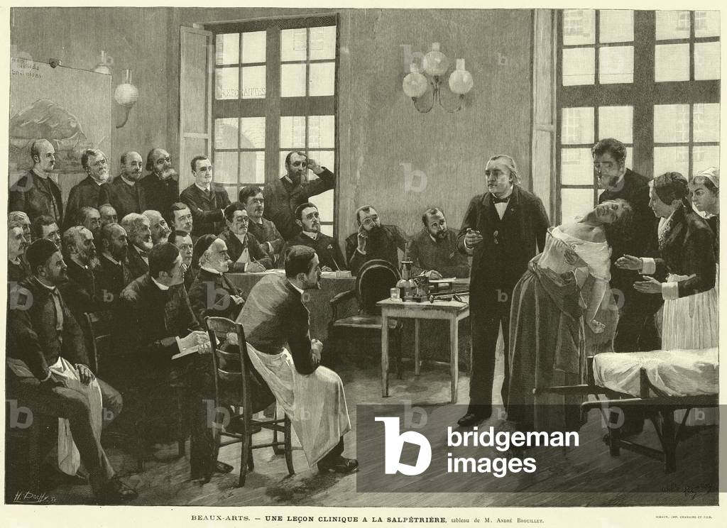Beaux-Arts, Une Lecon Clinique a la Salpetriere, tableau de M Andre Brouillet (engraving)