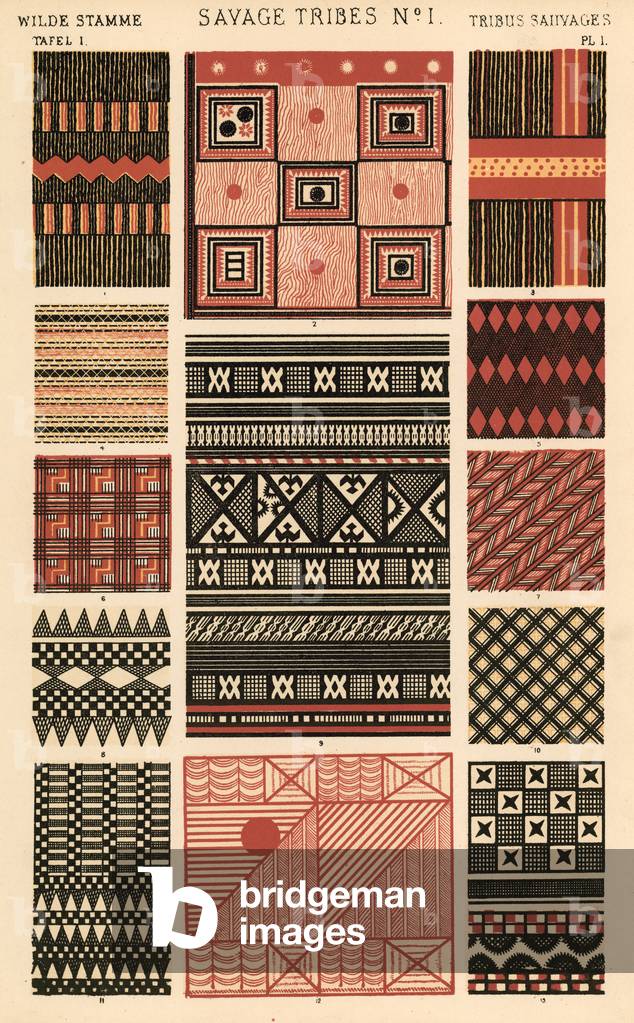 Savage Tribes (colour litho)