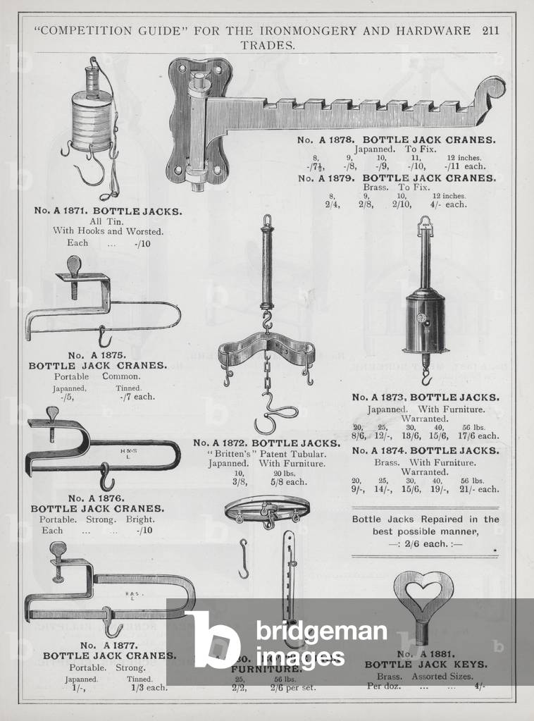 Page of catalogue for the Ironmongery and Hardware Trades, c 1895 (litho)