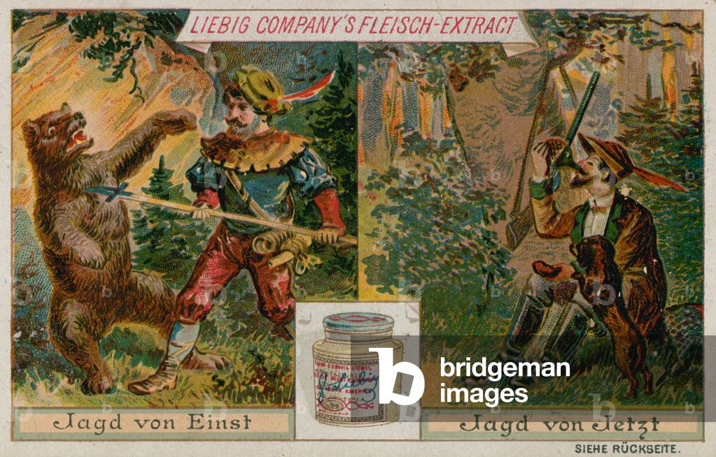 Hunting Then and Now (chromolitho)