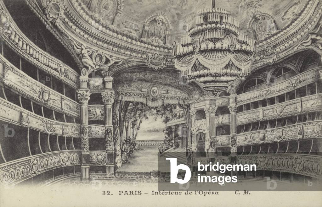 Interior of the Opera, Paris (b/w photo)