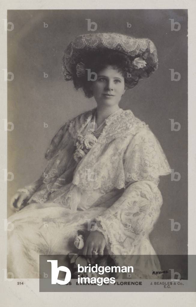 Evangeline Florence, American-born British soprano (b/w photo)