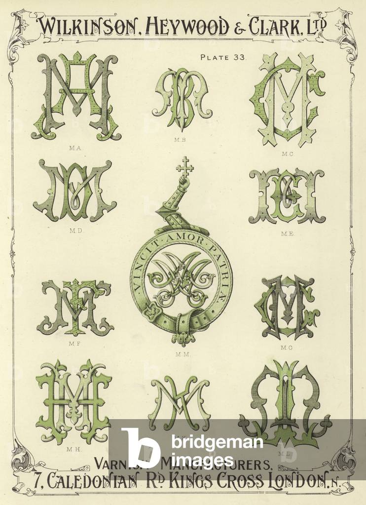 MA, MB, MC, MD, MM, ME, MF, MG, MH, MK, ML (chromolitho)