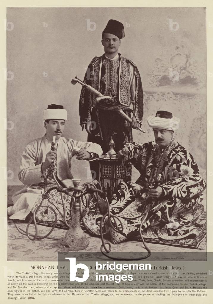 Monahan Levi, Isaac Cohn and H Hondon, Turkish Jews (b/w photo)